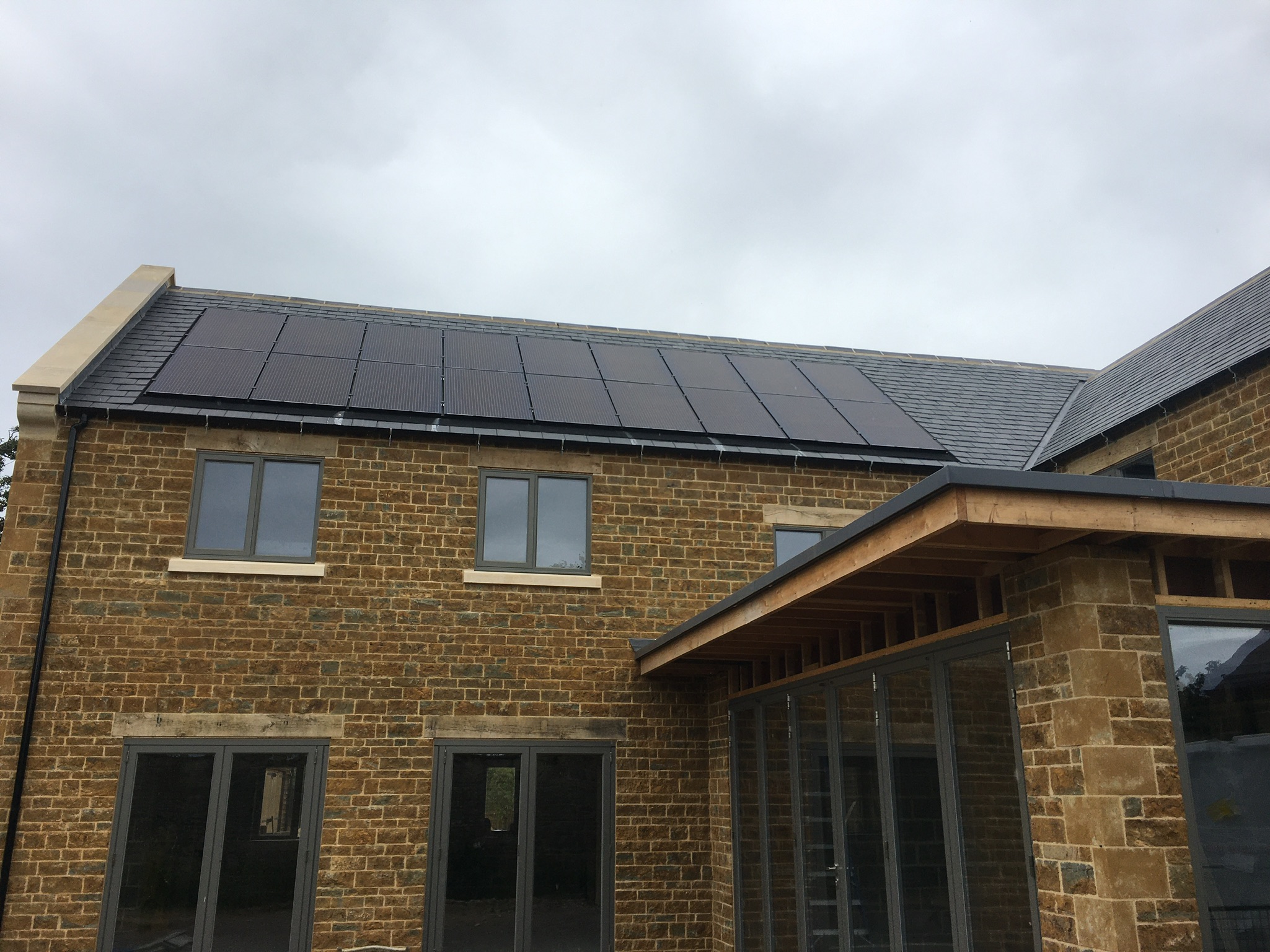 Solar panels fitted on roof