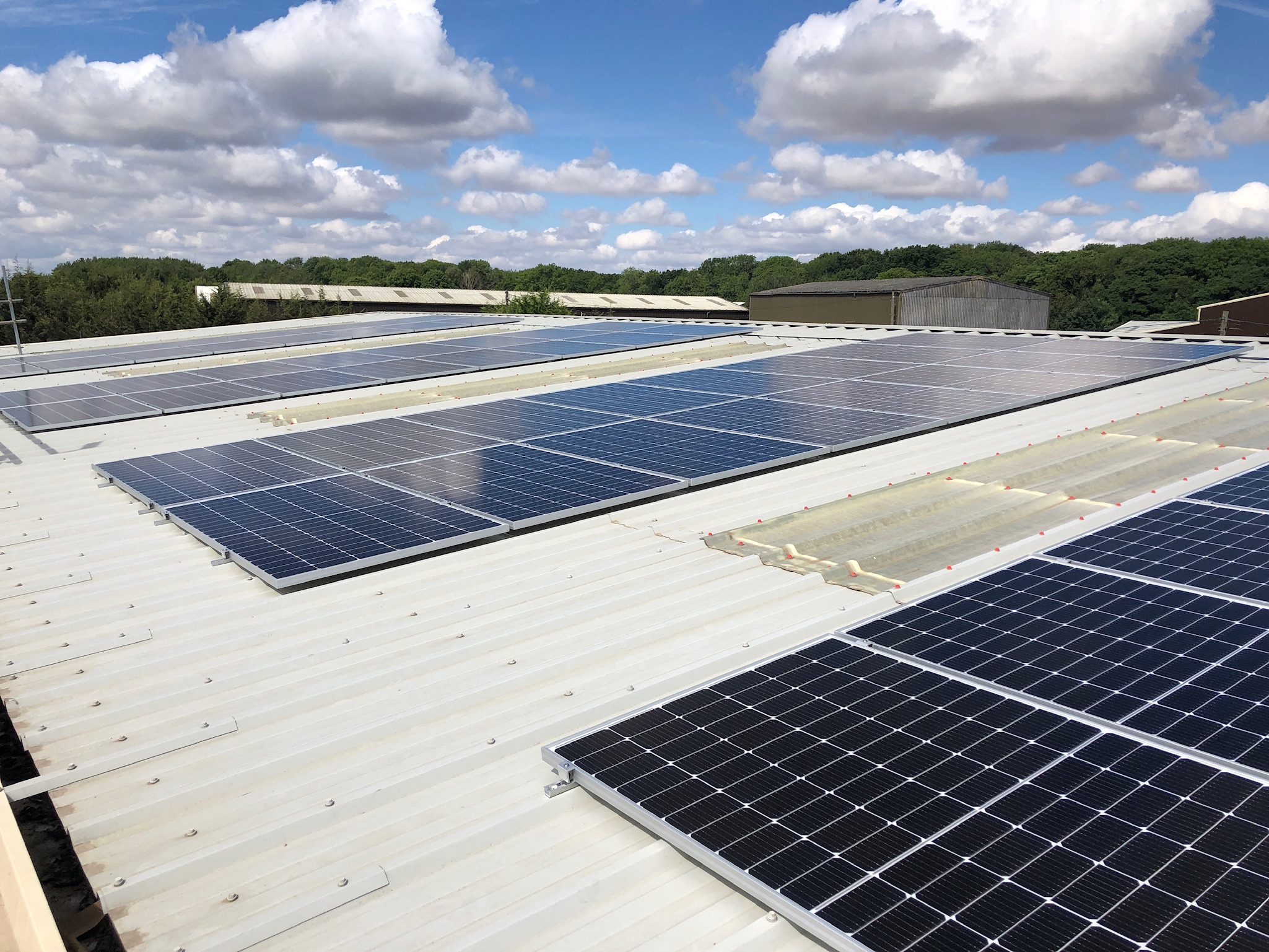 Roof solar panel close-up